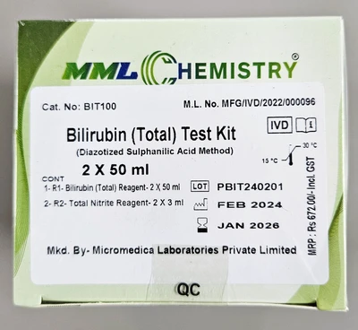 Bilirubin Total Reagent - 2X50 ml - MicroMedica (10 Quantity)